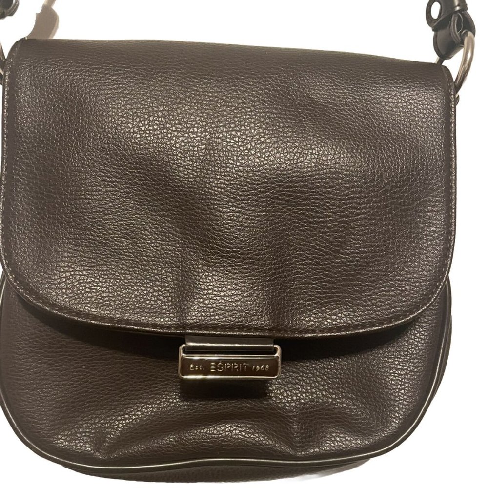 Esprit Leather Cross Body Shoulder Bag Purse Wallet Vintage